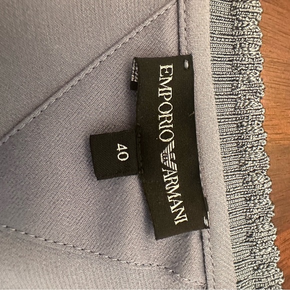 Emporio Armani Light Blue Satin Drawstring Blouse – Elegant Designer Top - Picture 2 of 9